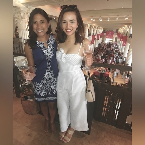 Club Monaco linen blend striped jumpsuit - Picture 1 of 4